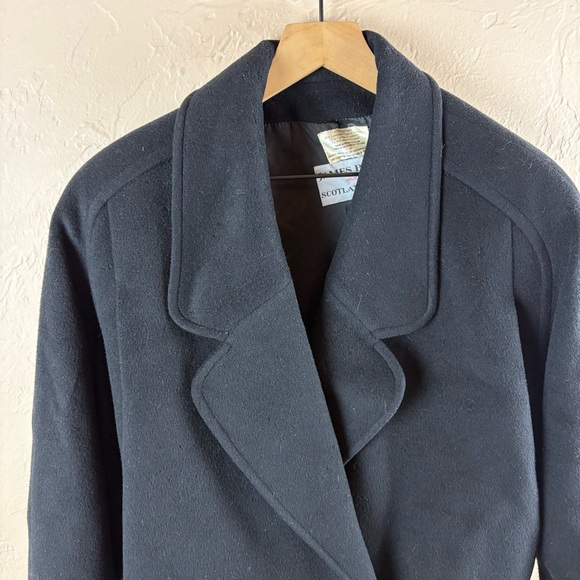 Vintage James Pringle Scotland Wool Cashmere Double Breasted Peacoat Coat 12 - Picture 2 of 9